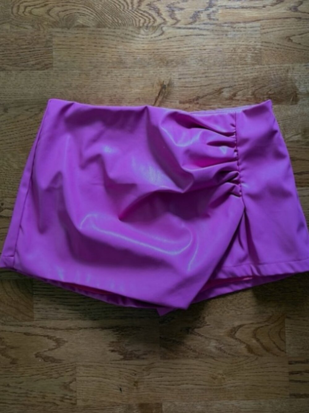 MORE TO COME Kamille Faux Leather Skort S Hot Pink Faux Mini Skirt Shorts Vegan